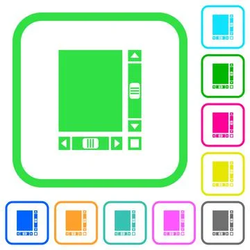 Blank document with scroll bars vivid colored flat icons Illustrazione stock