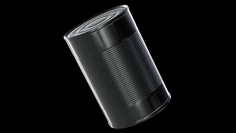 Blank drink can with looping rotation on a black background with alpha matte. 库存影片 83939622