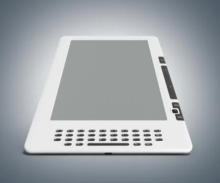 Blank E-book reader 3d render image on grey gradient イラスト素材
