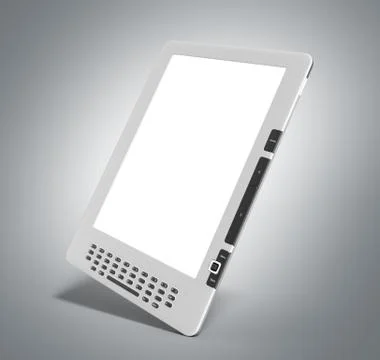 Blank E-book reader 3d render image on on grey gradient イラスト素材