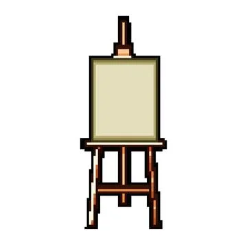 Blank easel pixel art vector illustration Stock Illustration