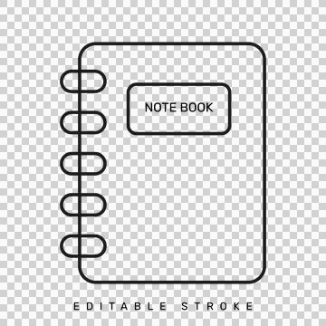 Blank editable notepad icon with spiral binding for notes and planning templates Illustrazione stock