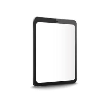Blank editable tablet's screen mockup 3d realistic vector illustration isolated. Stock Illustration