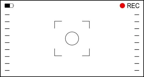 Blank electronic display snapshot frame. Camera interface in phone screen. Stock Illustration