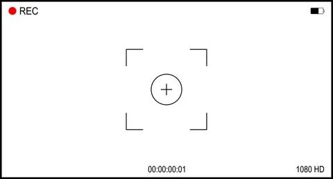 Blank electronic display snapshot frame. Camera interface in phone screen. Stock Illustration