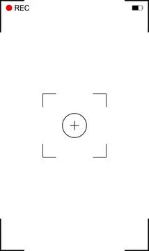 Blank electronic display snapshot frame. Camera interface in phone screen. Stock Illustration