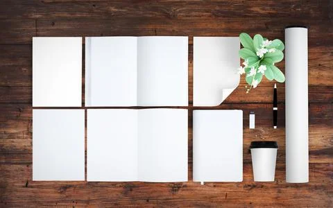 Blank elements mockup top view Stock Illustration