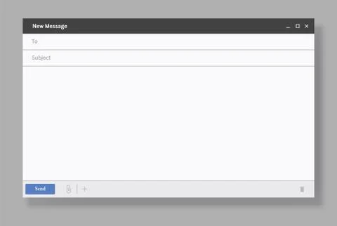 Blank email screen. Mail message web page vector frame. 스톡 일러스트