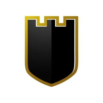 Blank emblem 3D shield logo Abstract symbol of secure and protection Stock Illustration
