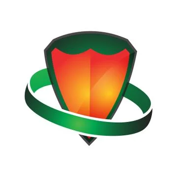 Blank emblem 3D shield logo Abstract symbol of secure and protection Stock Illustration