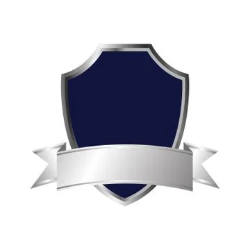 Blank emblem 3D shield logo Abstract symbol of secure and protection Stock Illustration