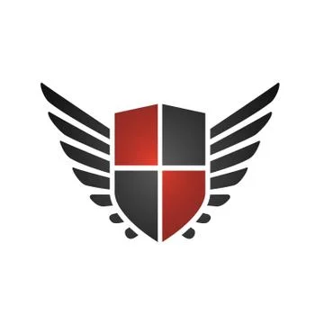 Blank emblem shield logo Abstract symbol of security protection company Stock Illustration