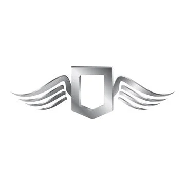 Blank emblem wings logo design vector icon illustrations Stock Illustration