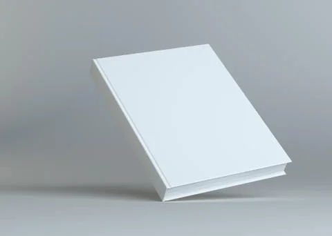 Blank empty book on grey studio background Illustrazione stock