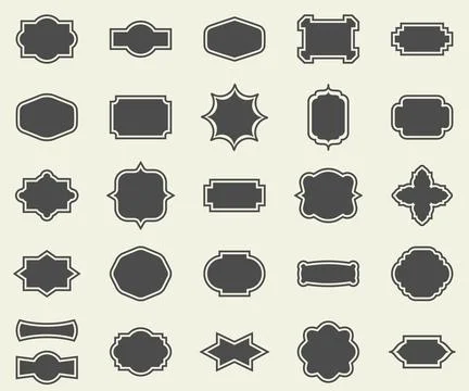 Blank empty dark frames and borders set collection Stock Illustration