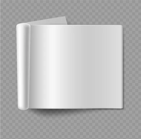 Blank empty horizontal album mockup. Realistic open magazine paper sheet Stock Illustration
