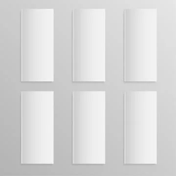 Blank empty magazine or book. Mock up. Six. Illustrazione stock