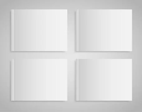 Blank empty magazine or book. Mock up. Four. Stock Illustration
