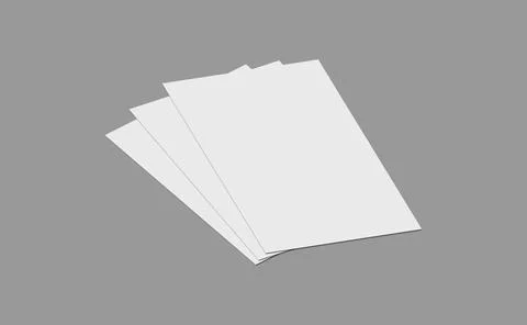 Blank empty paper 3d view realistic vector with shadows Stock Illustration