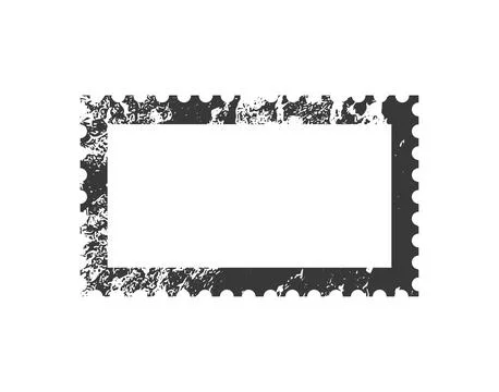Blank empty postage stamp Grunge. Clean postage stamp template. Postage sta.. Stock Illustration