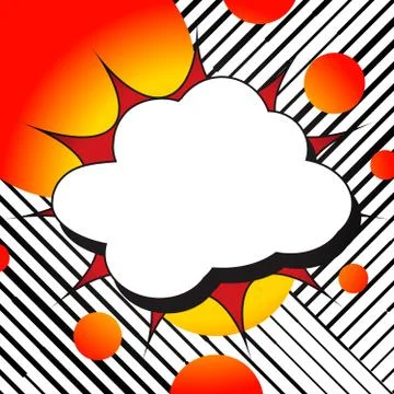 Blank empty speech bubble and striped background. Mockup for banner, poster Stock-Illustration