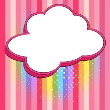 Blank empty speech bubble and rainbow spot and striped background Stock-Illustration