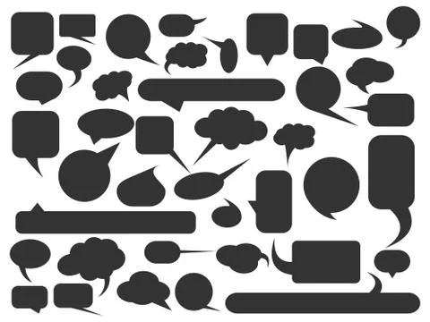 Blank empty speech bubble silhouettes set. Simple flat vector illustration Stockillustratie