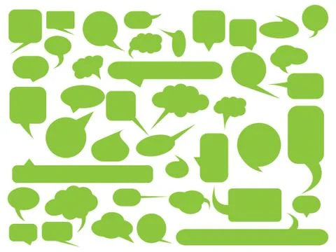 Blank empty speech bubble silhouettes set. Simple flat vector illustration Stock Illustration