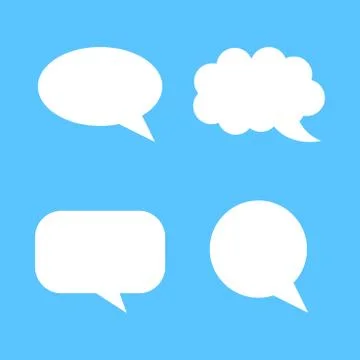 Blank empty speech bubble vector icon in flat style. Dialogue box on white is イラスト素材