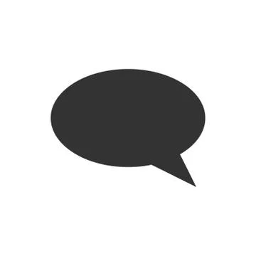 Blank empty speech bubble vector icon in flat style. Dialogue box on white is Illustrazione stock