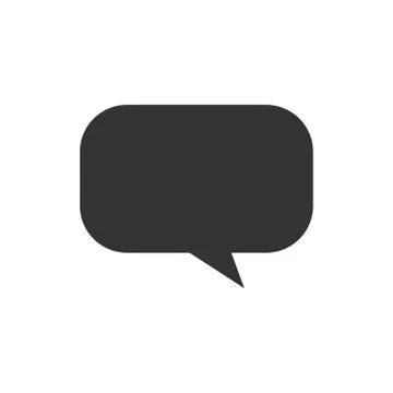 Blank empty speech bubble vector icon in flat style. Dialogue box on white is Stock Illustration