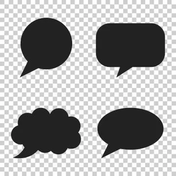 Blank empty speech bubble vector icon in flat style. Dialogue box on isolated Illustrazione stock