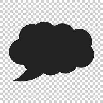 Blank empty speech bubble vector icon in flat style. Dialogue box on isolated Stock Illustration