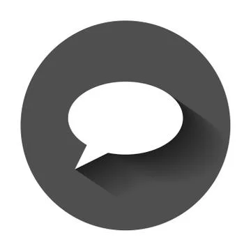 Blank empty speech bubble vector icon in flat style. Dialogue box with long s Stock Illustration