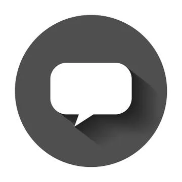 Blank empty speech bubble vector icon in flat style. Dialogue box with long s Stockillustratie