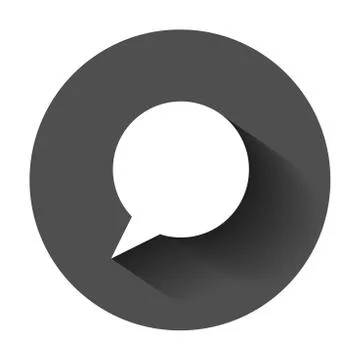 Blank empty speech bubble vector icon in flat style. Dialogue box with long s Stock Illustration