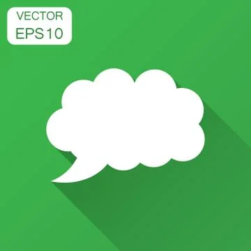 Blank empty speech bubble vector icon in flat style. Dialogue box with long s Stock Illustration