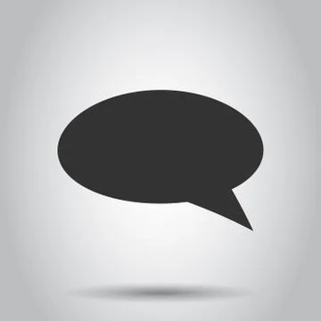 Blank empty speech bubble vector icon in flat style. Dialogue box on white ba Illustrazione stock