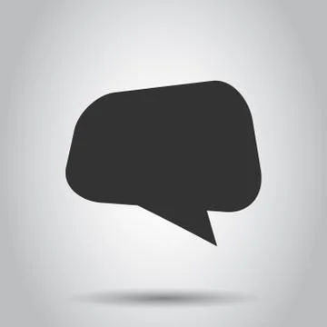 Blank empty speech bubble vector icon in flat style. Dialogue box on white ba Stock Illustration