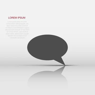 Blank empty speech bubble vector icon in flat style. Dialogue box on white .. Illustrazione stock