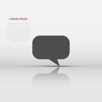 Blank empty speech bubble vector icon in flat style. Dialogue box on white .. Illustrazione stock