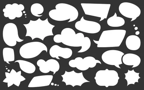 Blank empty speech bubbles cartoon set vector イラスト素材