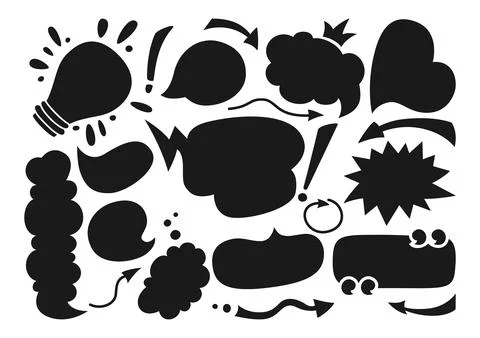 Blank empty speech bubbles cartoon set vector イラスト素材