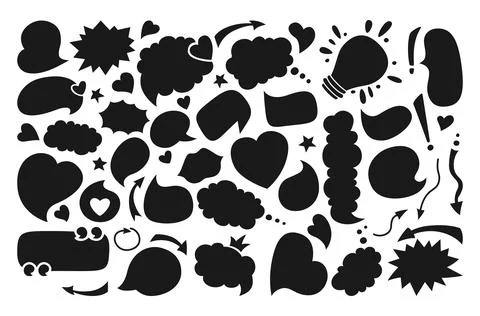 Blank empty speech bubbles cartoon set vector Stock Illustration