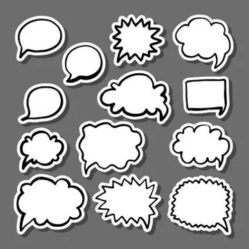 Blank empty speech bubbles for infographics vector illustration Stock Illustration
