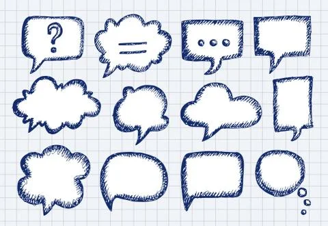 Blank empty speech bubbles for infographics vector illustration Stock Illustration