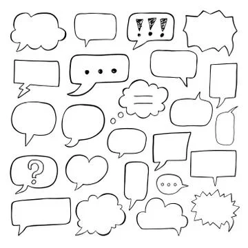 Blank empty speech bubbles for infographics vector illustration Stock Illustration
