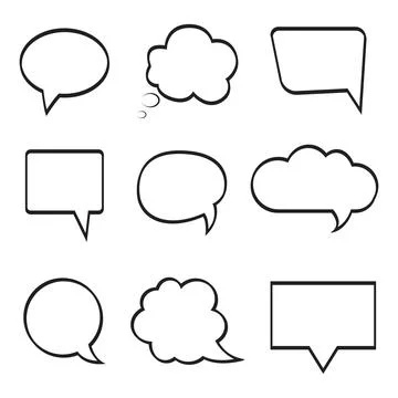 Blank Empty Speech Bubbles Vector Illustration Stock Illustration