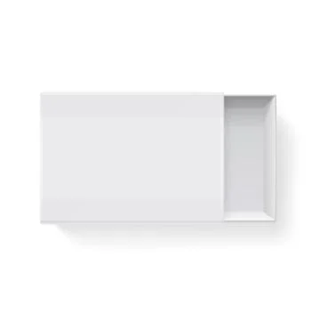 Blank empty white paper packaging matchbook, matchbox isolated. Vector Stock Illustration