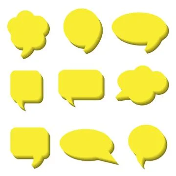 Blank empty white speech bubbles. Volumetric Stickers of speech bubbles vec.. Stock Illustration